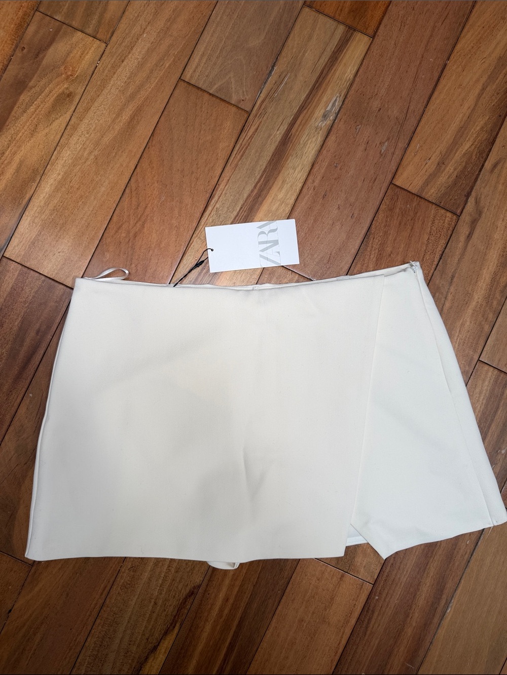 ZARA Cream Wrap-Front Skort